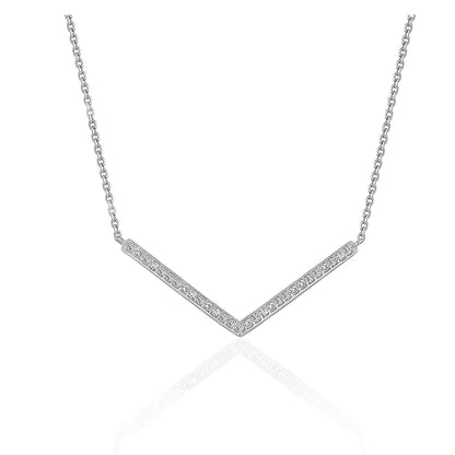Diamond Chevron Pendant in 14k White Gold (1/3 cttw) RCJ Necklaces  CELESTIA LUXE JEWELLERS
