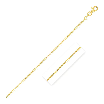 Diamond Cut Bar Links Pendant Chain in Yellow Gold (1.30 mm) RCJ Chains  CELESTIA LUXE JEWELLERS