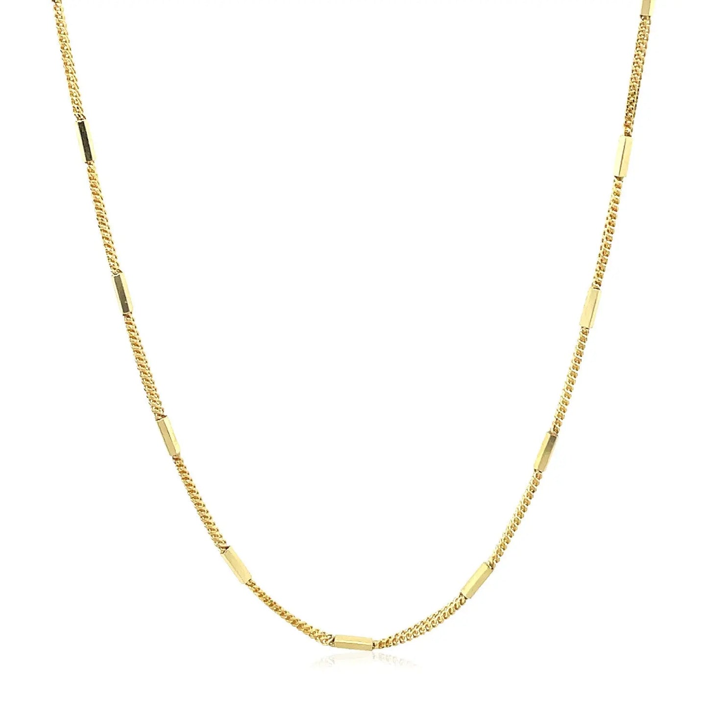 Diamond Cut Bar Links Pendant Chain in Yellow Gold (1.30 mm) RCJ Chains  CELESTIA LUXE JEWELLERS