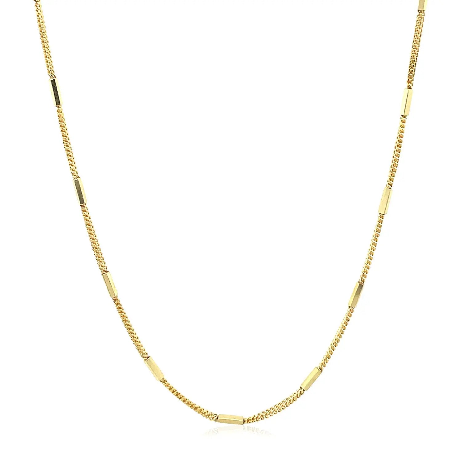 Diamond Cut Bar Links Pendant Chain in Yellow Gold (1.30 mm) RCJ Chains  CELESTIA LUXE JEWELLERS
