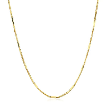 Diamond Cut Bar Links Pendant Chain in Yellow Gold (1.30 mm) RCJ Chains  CELESTIA LUXE JEWELLERS