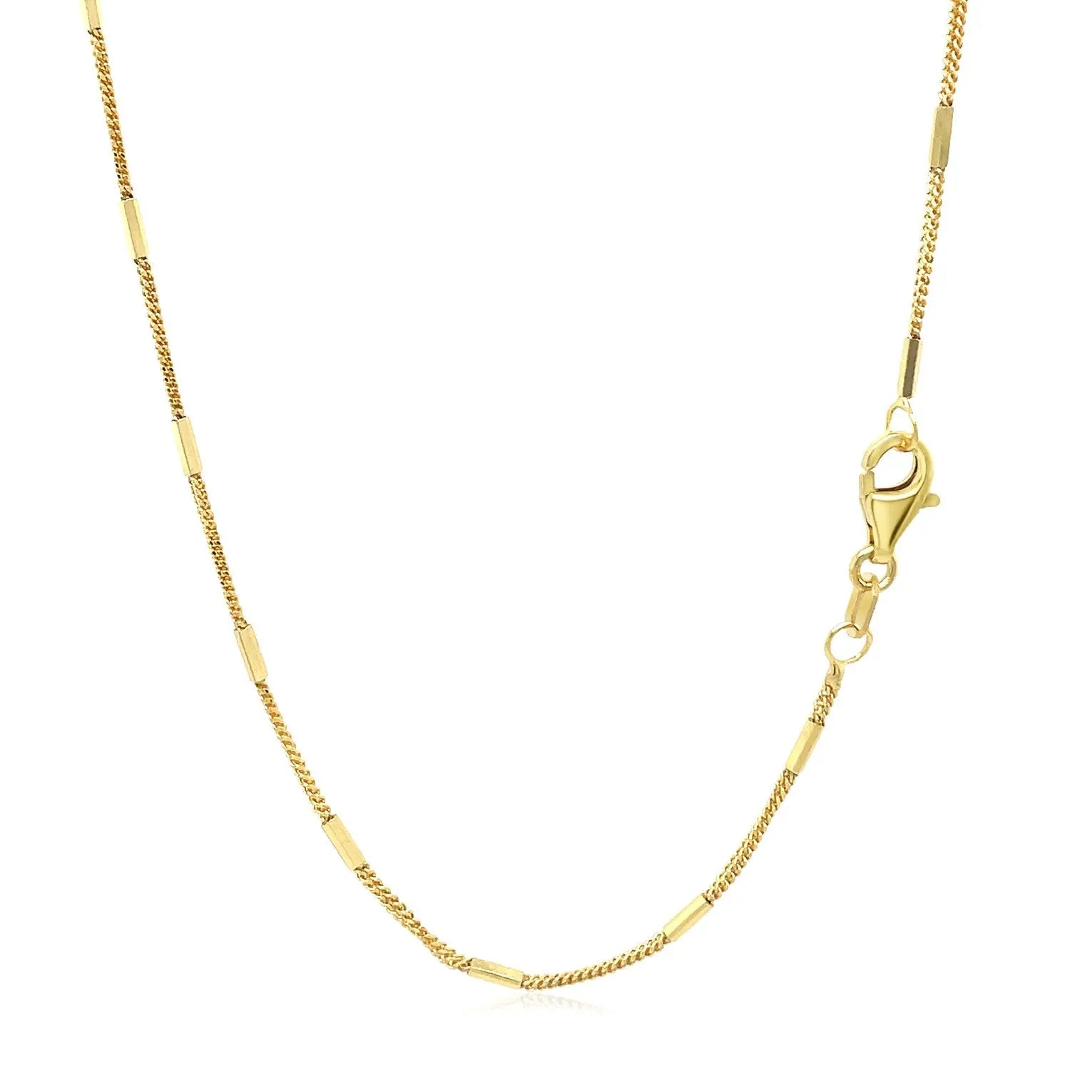 Diamond Cut Bar Links Pendant Chain in Yellow Gold (1.30 mm) RCJ Chains  CELESTIA LUXE JEWELLERS