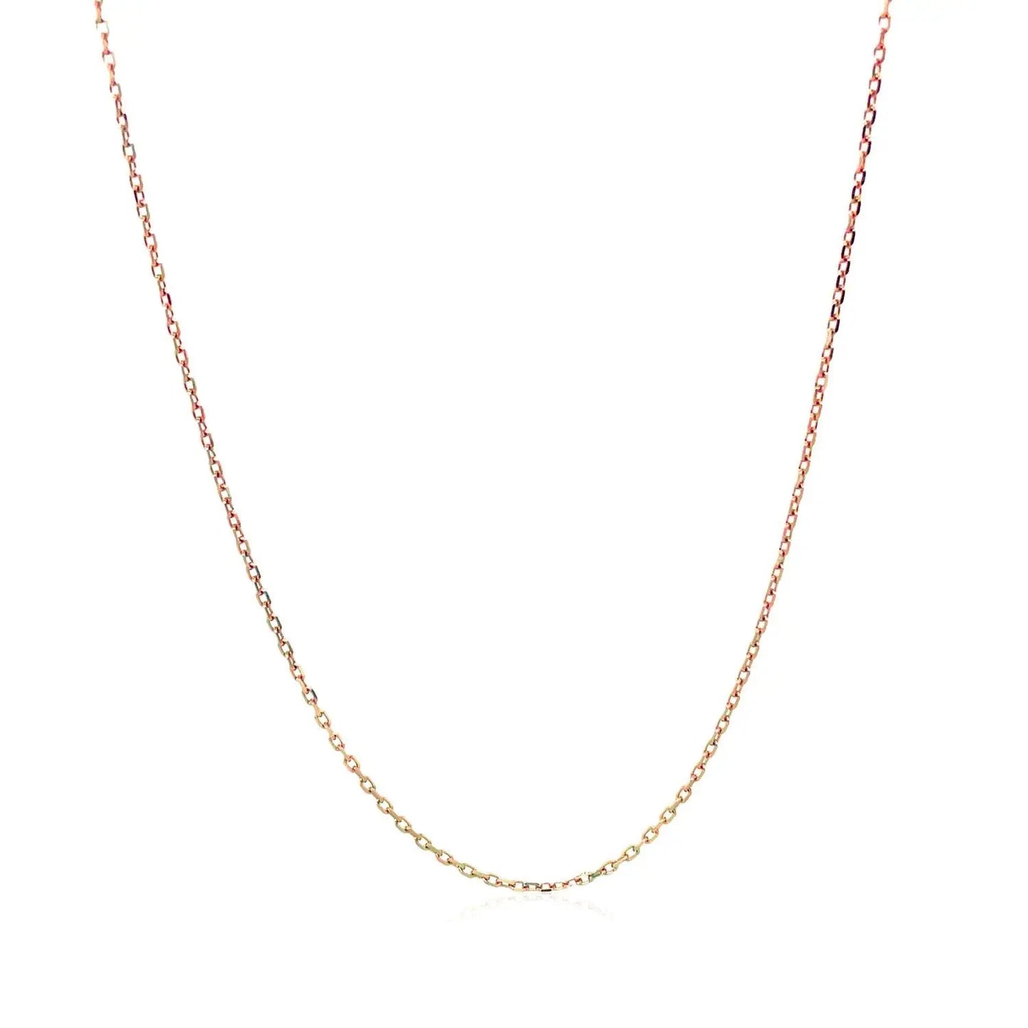 Diamond Cut Cable Link Chain in Rose Gold (0.87 mm) RCJ Chains  CELESTIA LUXE JEWELLERS
