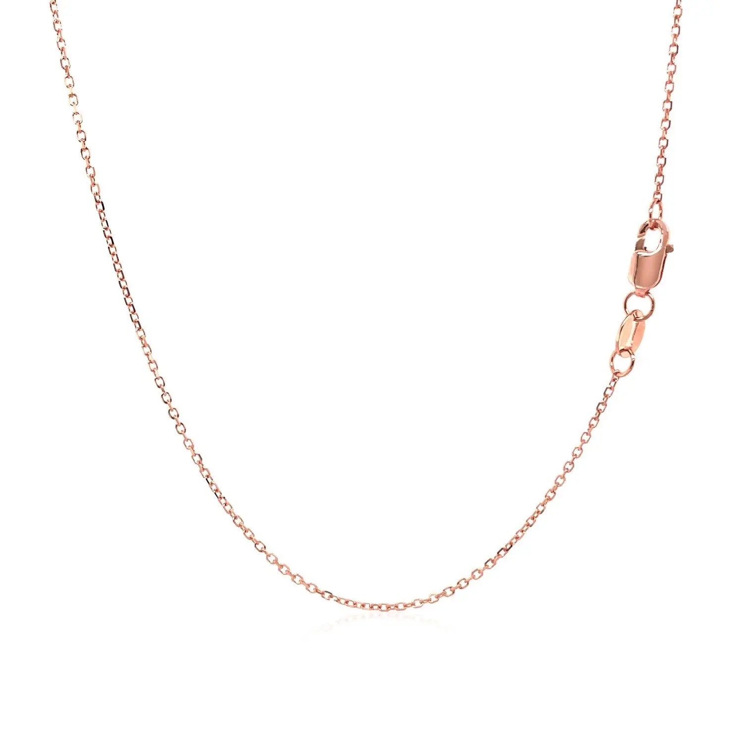 Diamond Cut Cable Link Chain in Rose Gold (0.87 mm) RCJ Chains  CELESTIA LUXE JEWELLERS