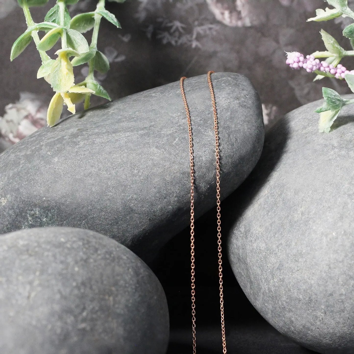 Diamond Cut Cable Link Chain in Rose Gold (0.87 mm) RCJ Chains  CELESTIA LUXE JEWELLERS