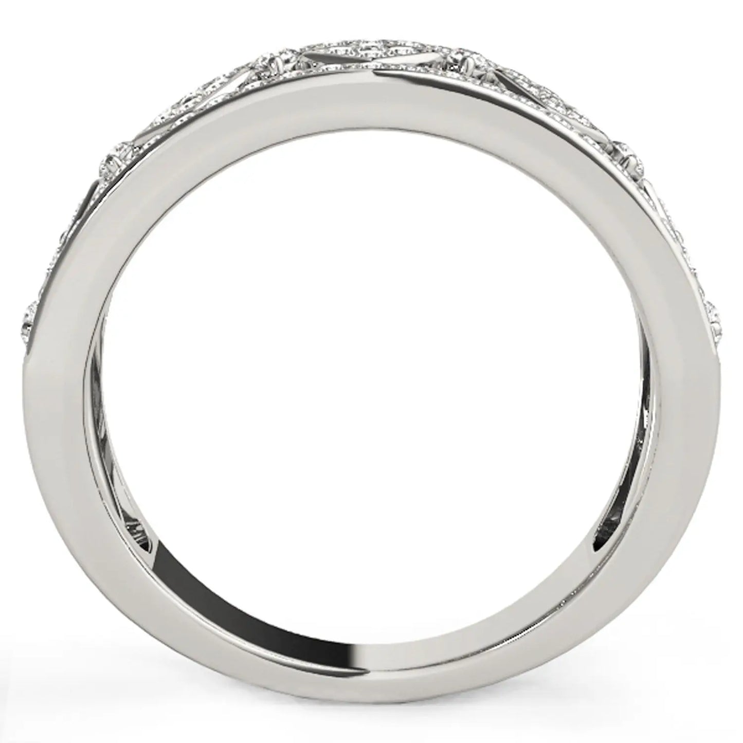 Diamond Studded Square Motif Ring in 14k White Gold (1/2 cttw) RCJ Rings  CELESTIA LUXE JEWELLERS