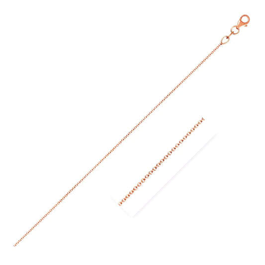 Double Extendable Cable Chain in 14k Rose Gold (1.00 mm) RCJ Chains  CELESTIA LUXE JEWELLERS