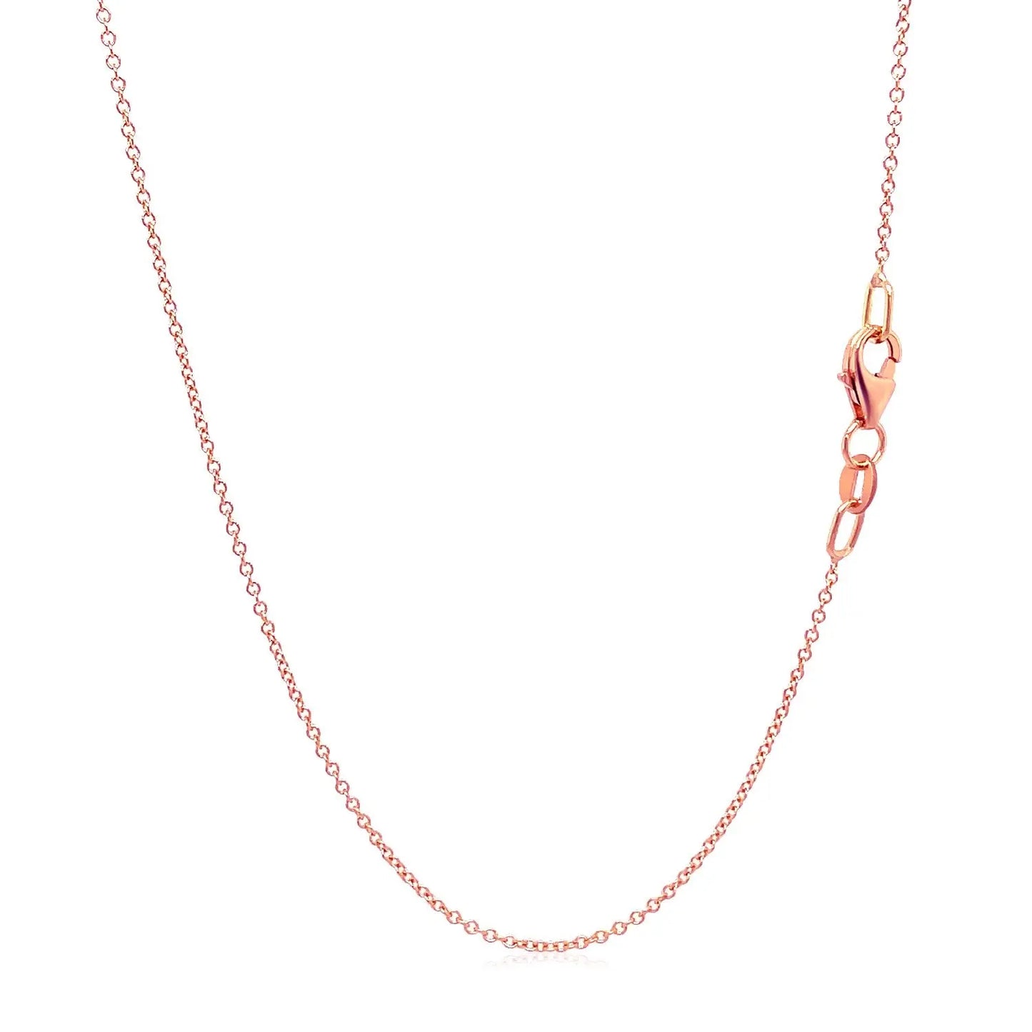 Double Extendable Cable Chain in 14k Rose Gold (1.00 mm) RCJ Chains  CELESTIA LUXE JEWELLERS