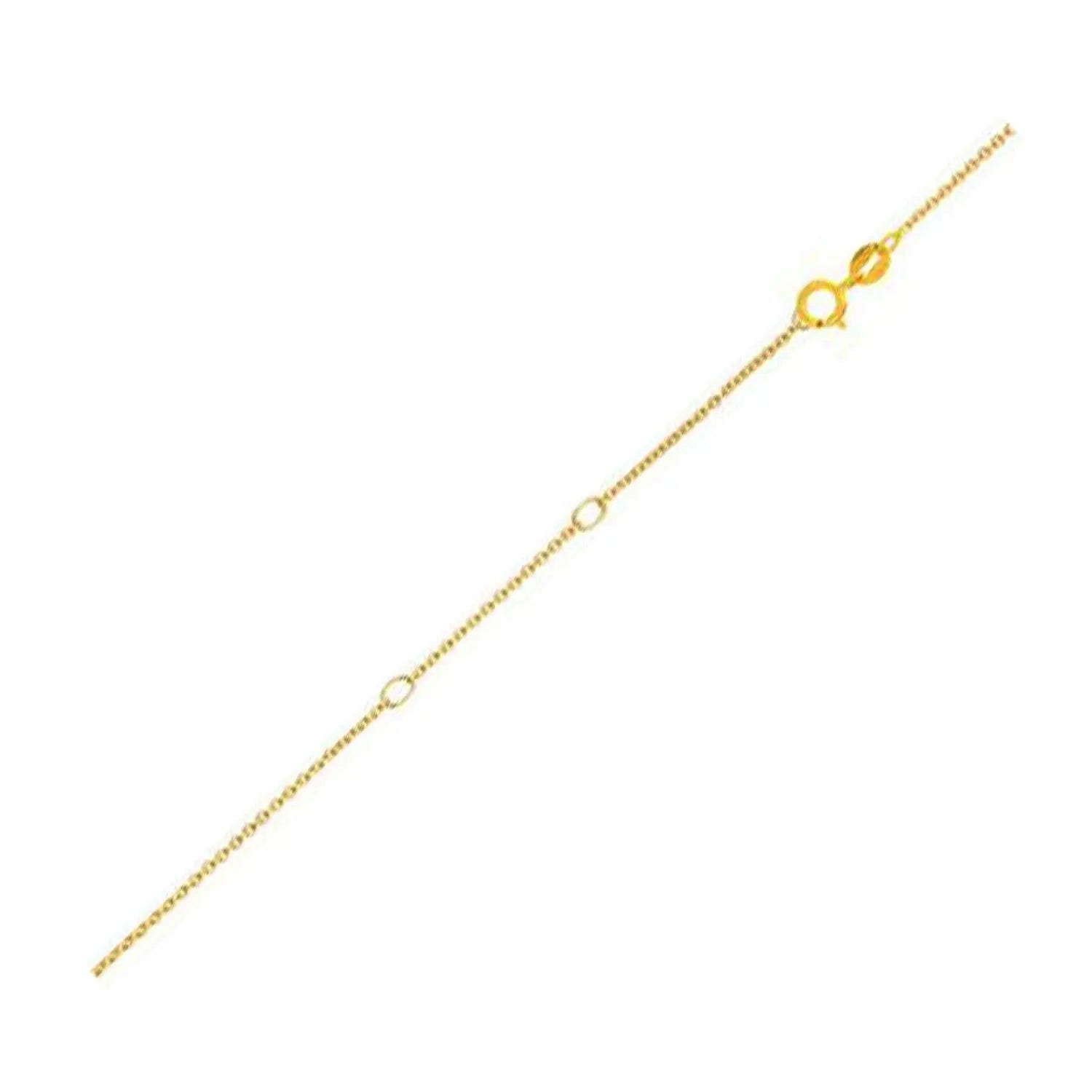 Double Extendable Diamond Cut Cable Chain in Yellow Gold (0.87 mm) RCJ Chains  CELESTIA LUXE JEWELLERS
