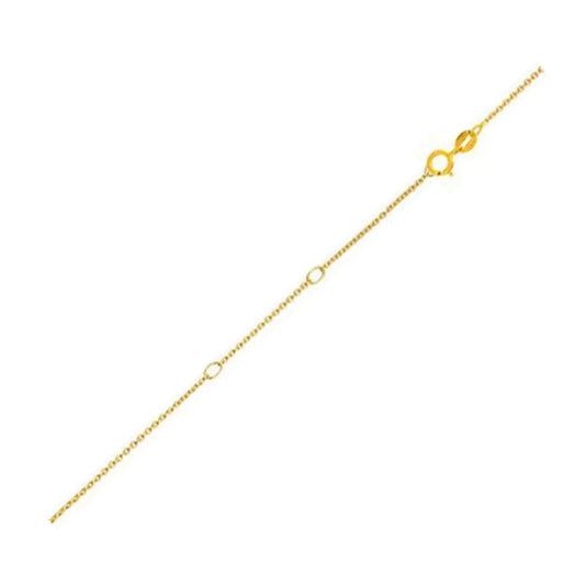 Double Extendable Diamond Cut Cable Chain in Yellow Gold (0.87 mm) RCJ Chains  CELESTIA LUXE JEWELLERS