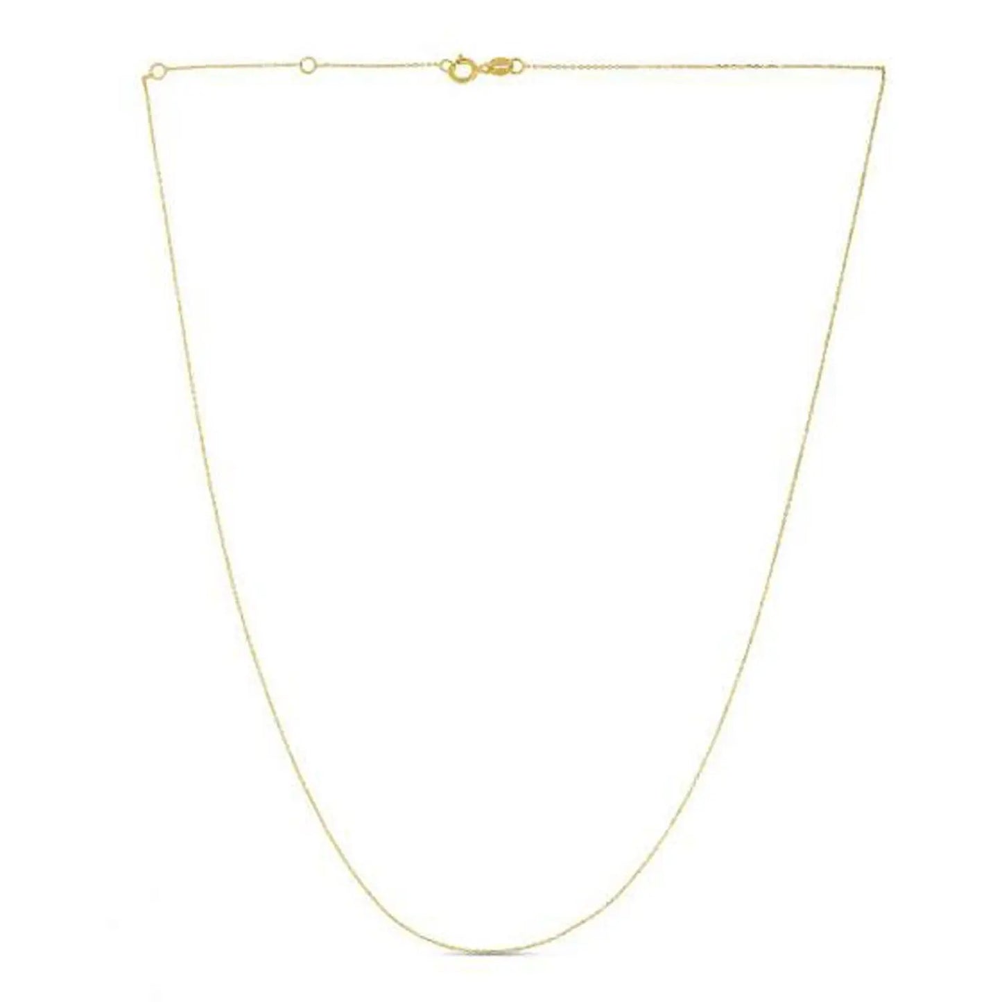 Double Extendable Diamond Cut Cable Chain in Yellow Gold (0.87 mm) RCJ Chains  CELESTIA LUXE JEWELLERS