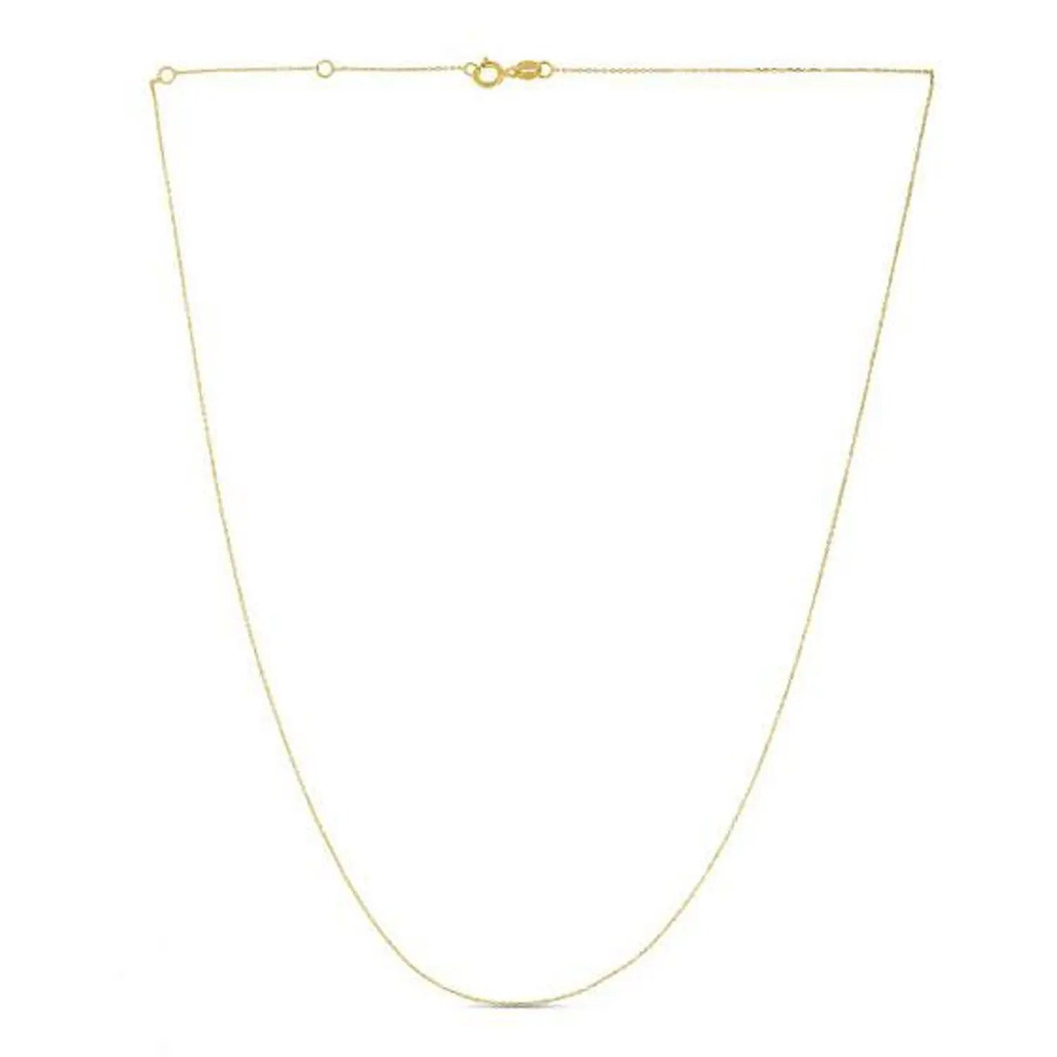 Double Extendable Diamond Cut Cable Chain in Yellow Gold (0.87 mm) RCJ Chains  CELESTIA LUXE JEWELLERS