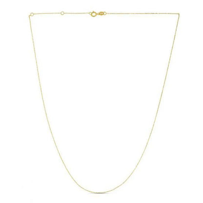 Double Extendable Diamond Cut Cable Chain in Yellow Gold (0.87 mm) RCJ Chains  CELESTIA LUXE JEWELLERS
