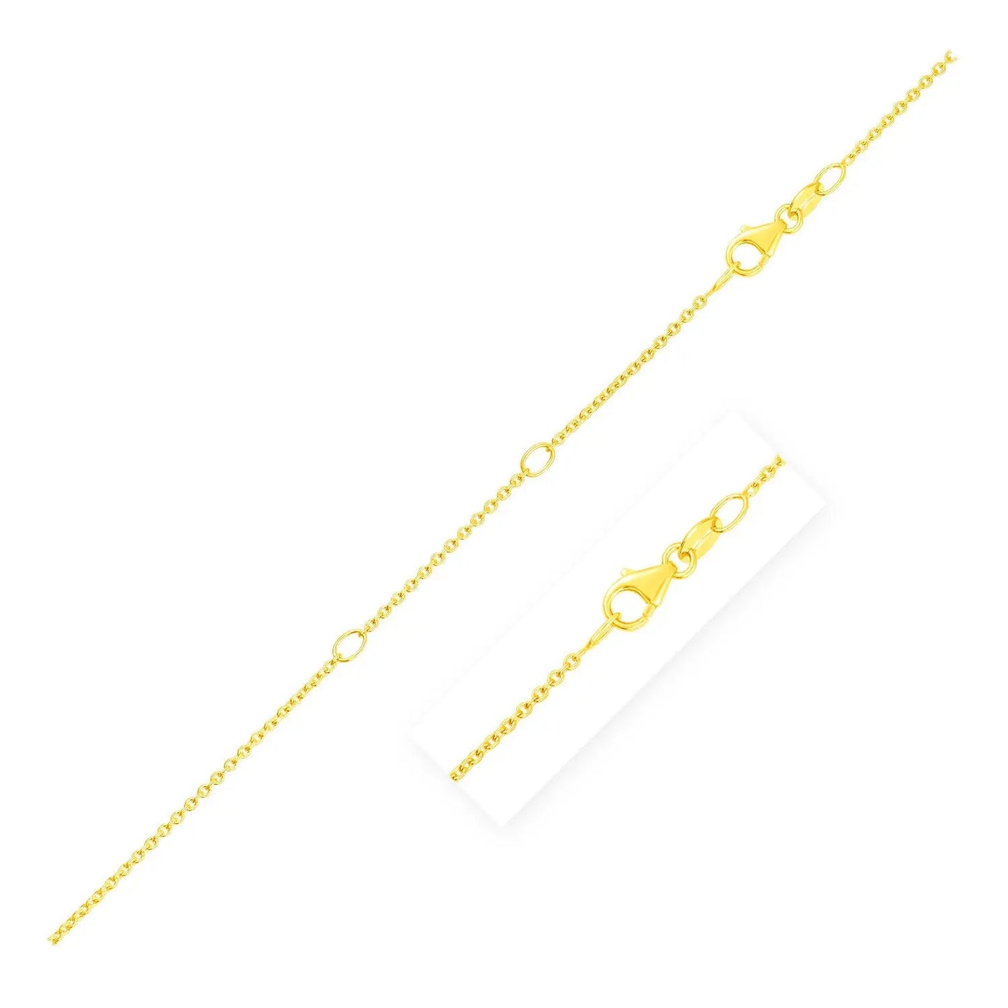 Double Extendable Diamond Cut Cable Chain in Yellow Gold (1.30 mm) RCJ Chains  CELESTIA LUXE JEWELLERS