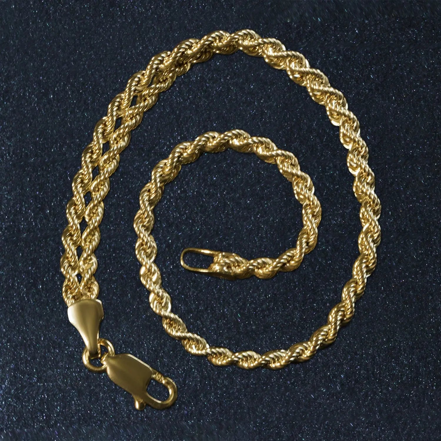 Double Rope Chain Bracelet in 10k Yellow Gold (2.10 mm) RCJ Bracelets  CELESTIA LUXE JEWELLERS