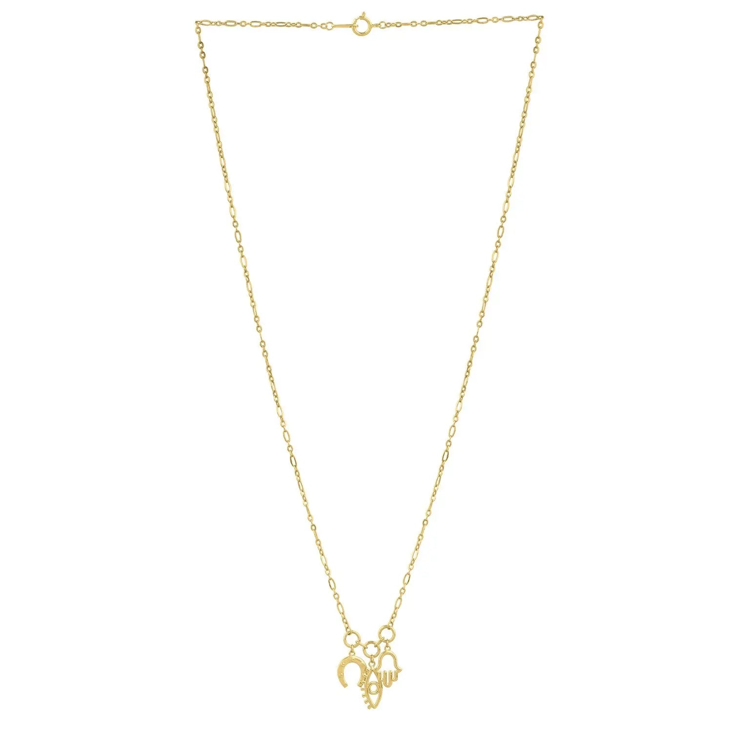 Drop Necklace with Lucky Charms in 14K Yellow Gold RCJ Necklaces  CELESTIA LUXE JEWELLERS