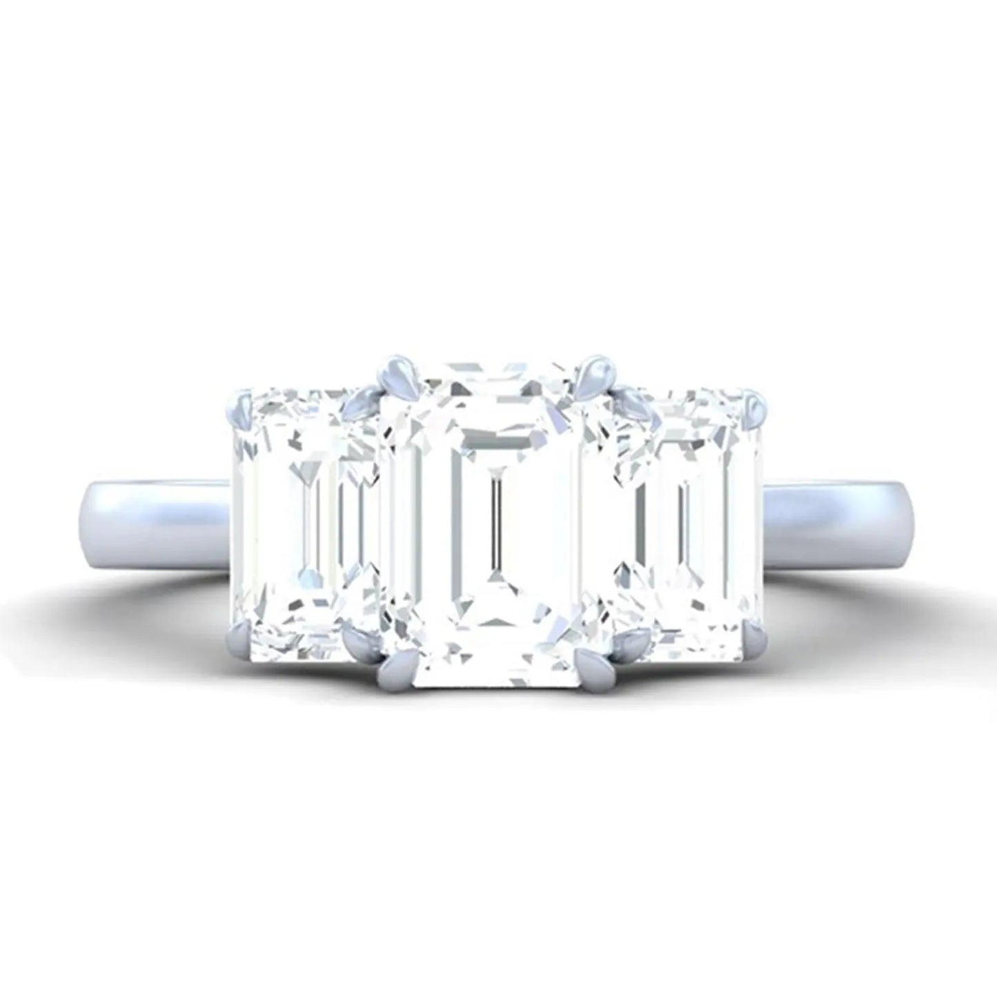 Emerald Lab Grown Diamond Three Stone Ring (1.64 cttw) RCJ Rings  CELESTIA LUXE JEWELLERS