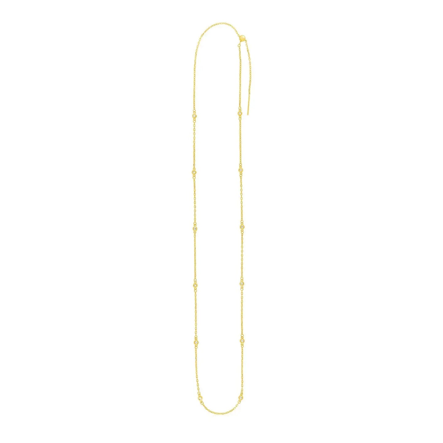Endless Adjustable Diamond Pendant Chain in Yellow Gold (3.00 mm) RCJ Chains  CELESTIA LUXE JEWELLERS