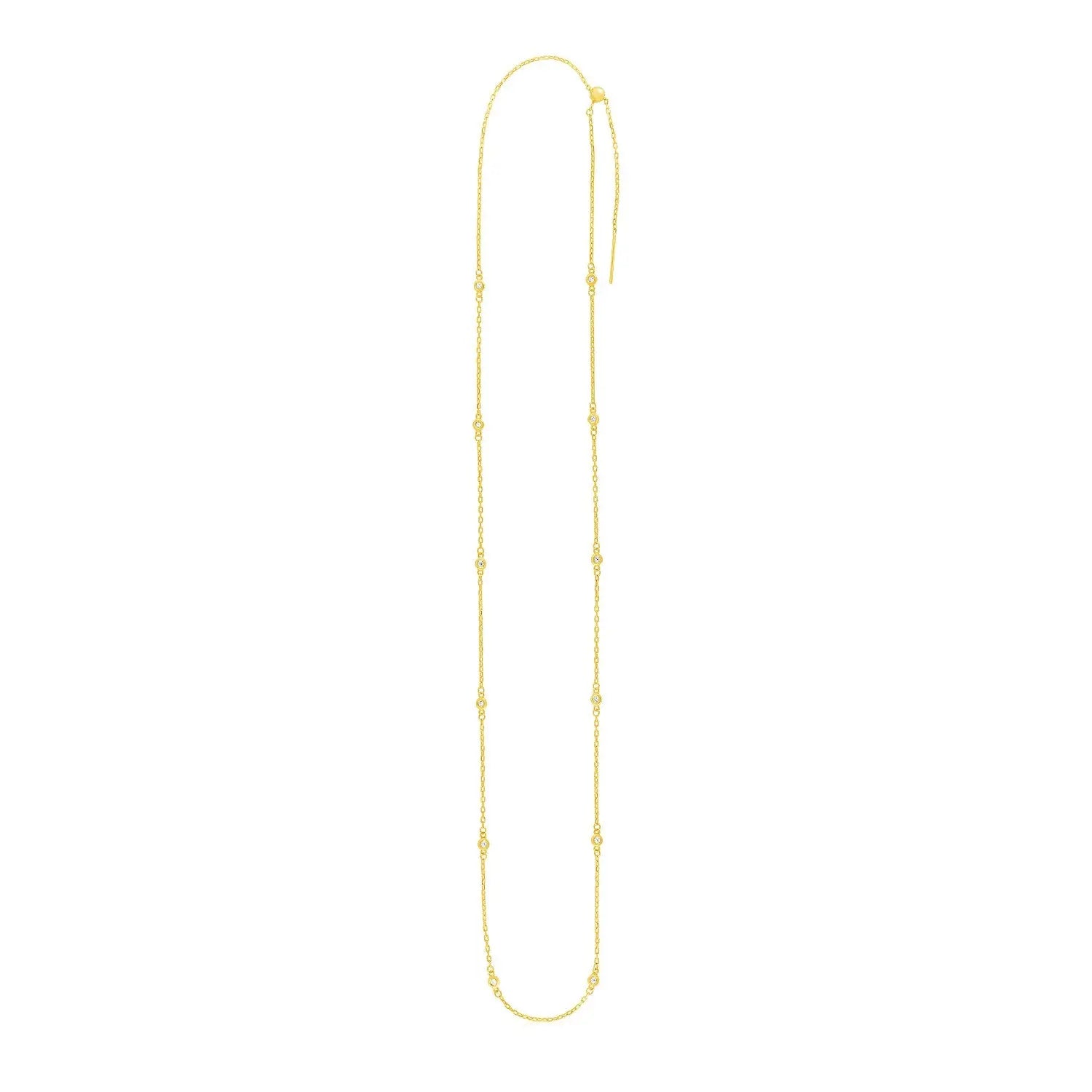 Endless Adjustable Diamond Pendant Chain in Yellow Gold (3.00 mm) RCJ Chains  CELESTIA LUXE JEWELLERS