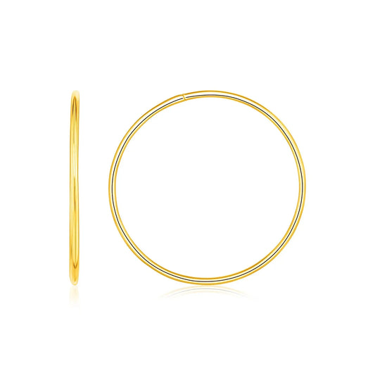 Endless Hoop Style Earrings in 14K Yellow Gold(1.2x30mm) RCJ Earrings  CELESTIA LUXE JEWELLERS