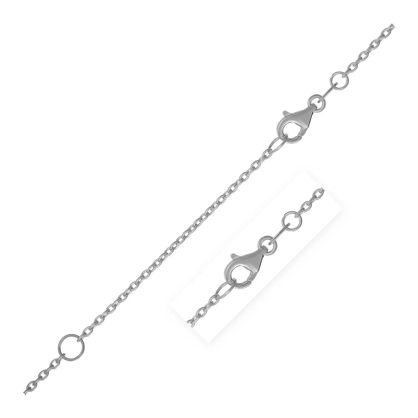 Extendable Cable Chain in 14k White Gold (1.20 mm) RCJ Chains  CELESTIA LUXE JEWELLERS