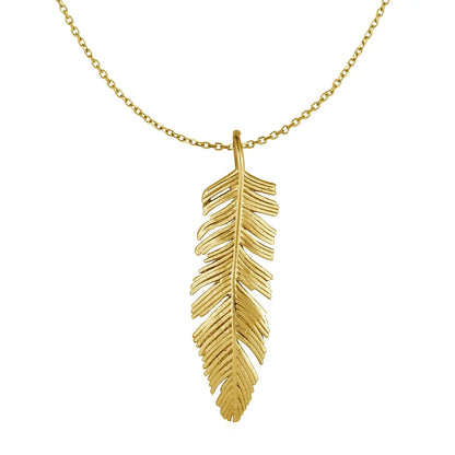 Feather Pendant in 10k Yellow Gold RCJ Pendants  CELESTIA LUXE JEWELLERS