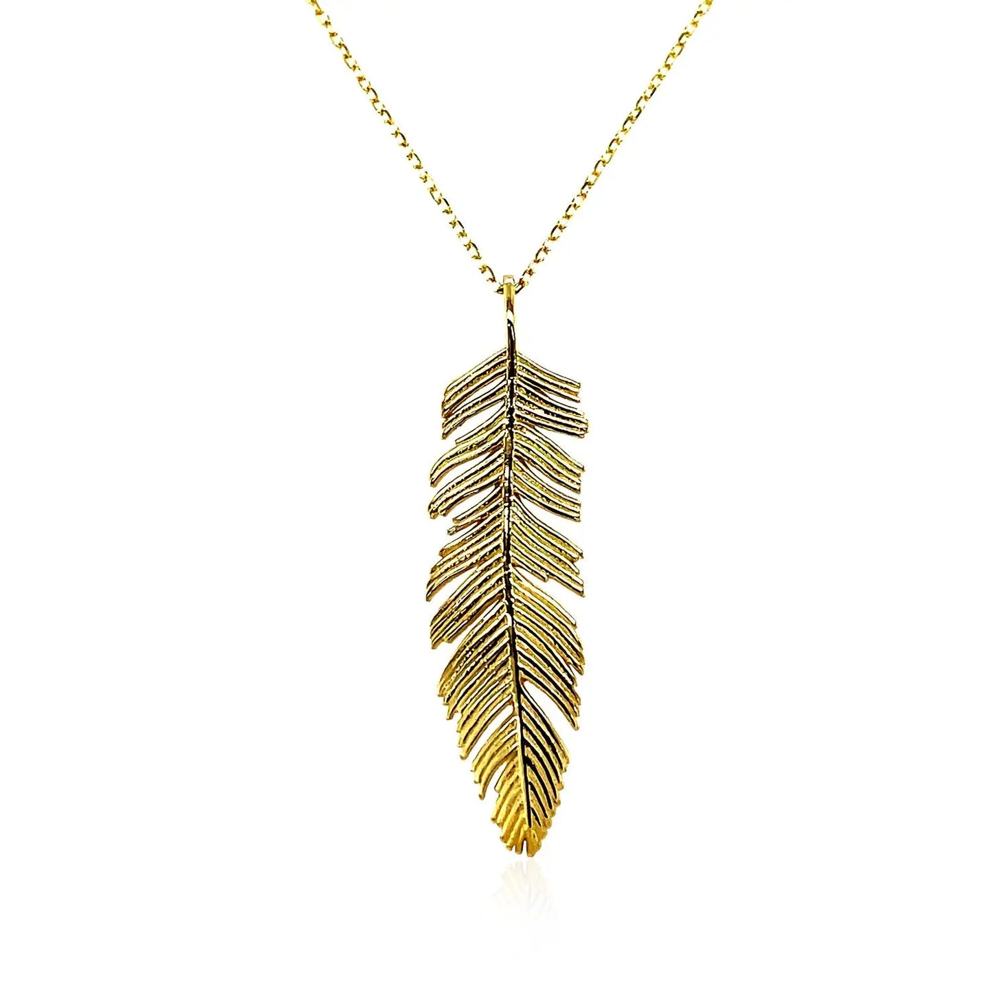 Feather Pendant in 10k Yellow Gold RCJ Pendants  CELESTIA LUXE JEWELLERS