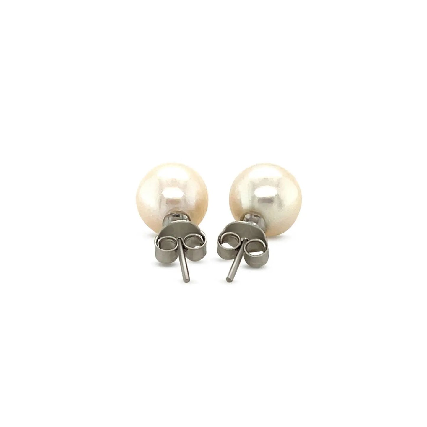 Freshwater Pearl Earrings in Sterling Silver(8mm) RCJ Earrings  CELESTIA LUXE JEWELLERS