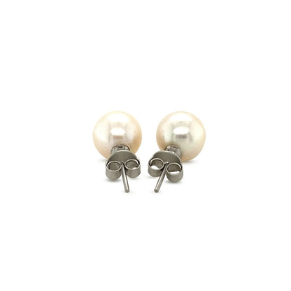 Freshwater Pearl Earrings in Sterling Silver(8mm) RCJ Earrings  CELESTIA LUXE JEWELLERS