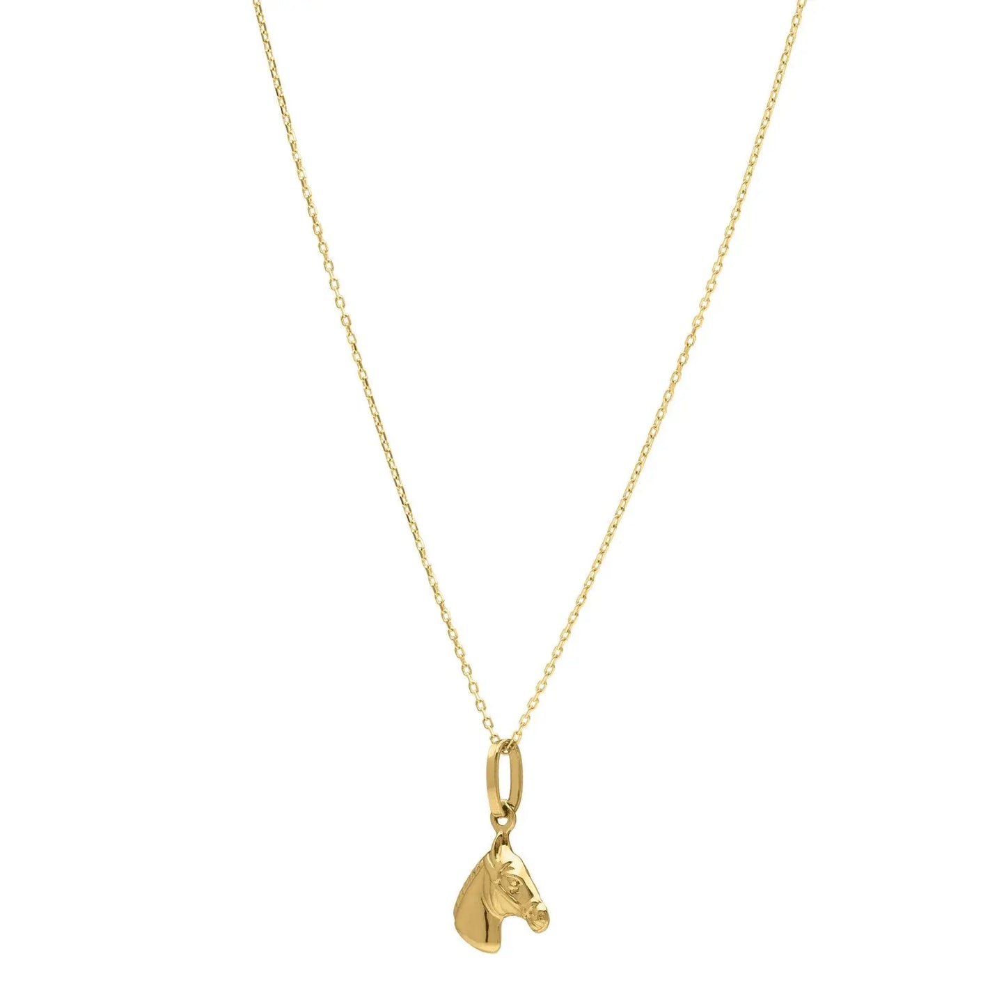 Horse Profile Small Necklace in 14K Yellow Gold RCJ Necklaces  CELESTIA LUXE JEWELLERS