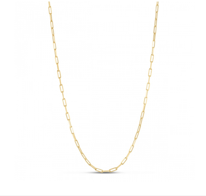 Sterling Silver Gold Plated Paperclip Chain (2.50 mm) RCJ Chains  CELESTIA LUXE JEWELLERS