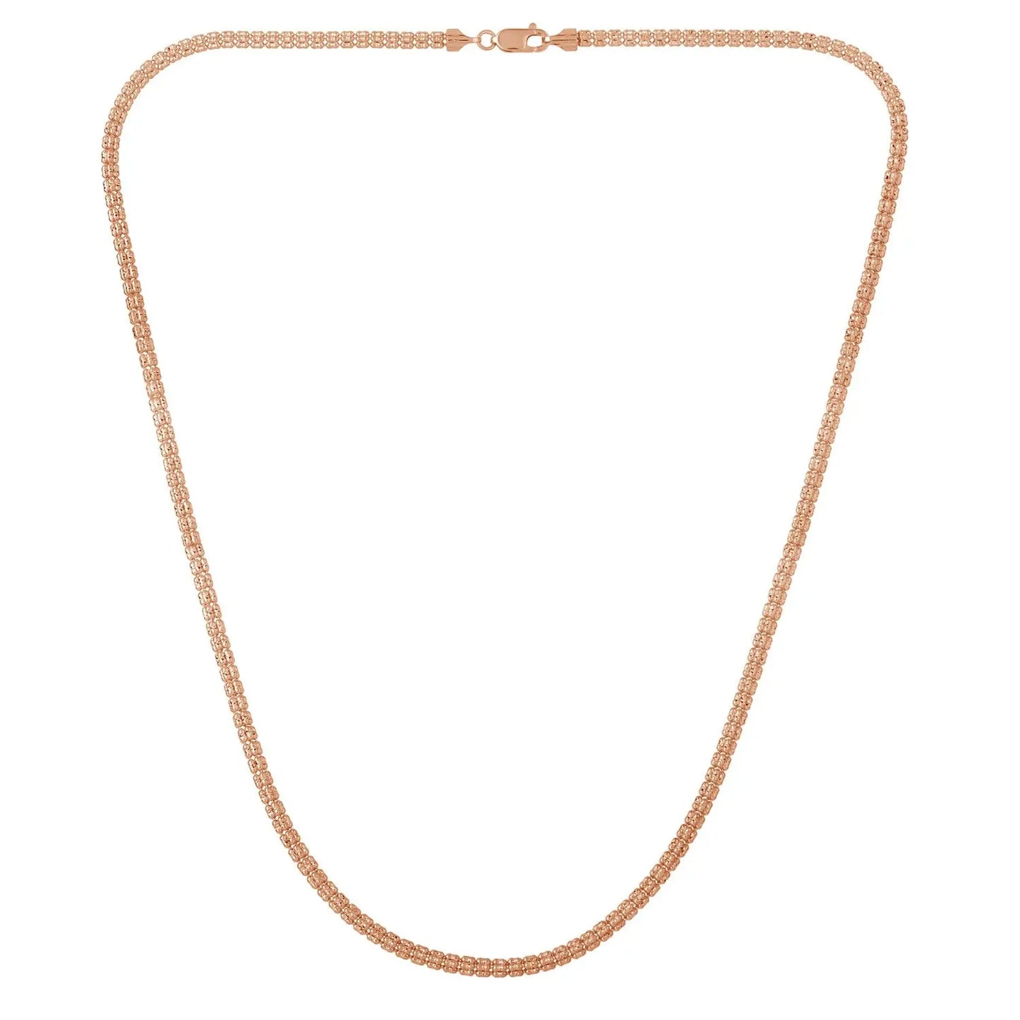 Ice Barrel Chain in 14k Rose Gold (3.1 mm) RCJ Chains  CELESTIA LUXE JEWELLERS