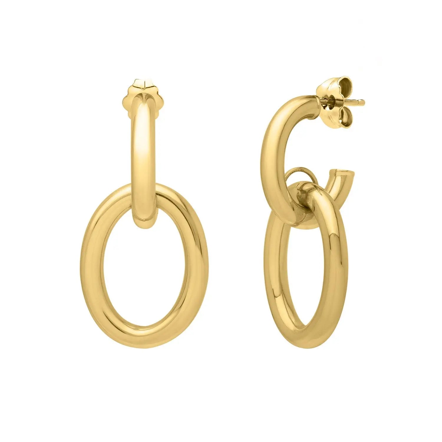 Interlocking Link Earrings in 14K Yellow Gold RCJ Earrings  CELESTIA LUXE JEWELLERS