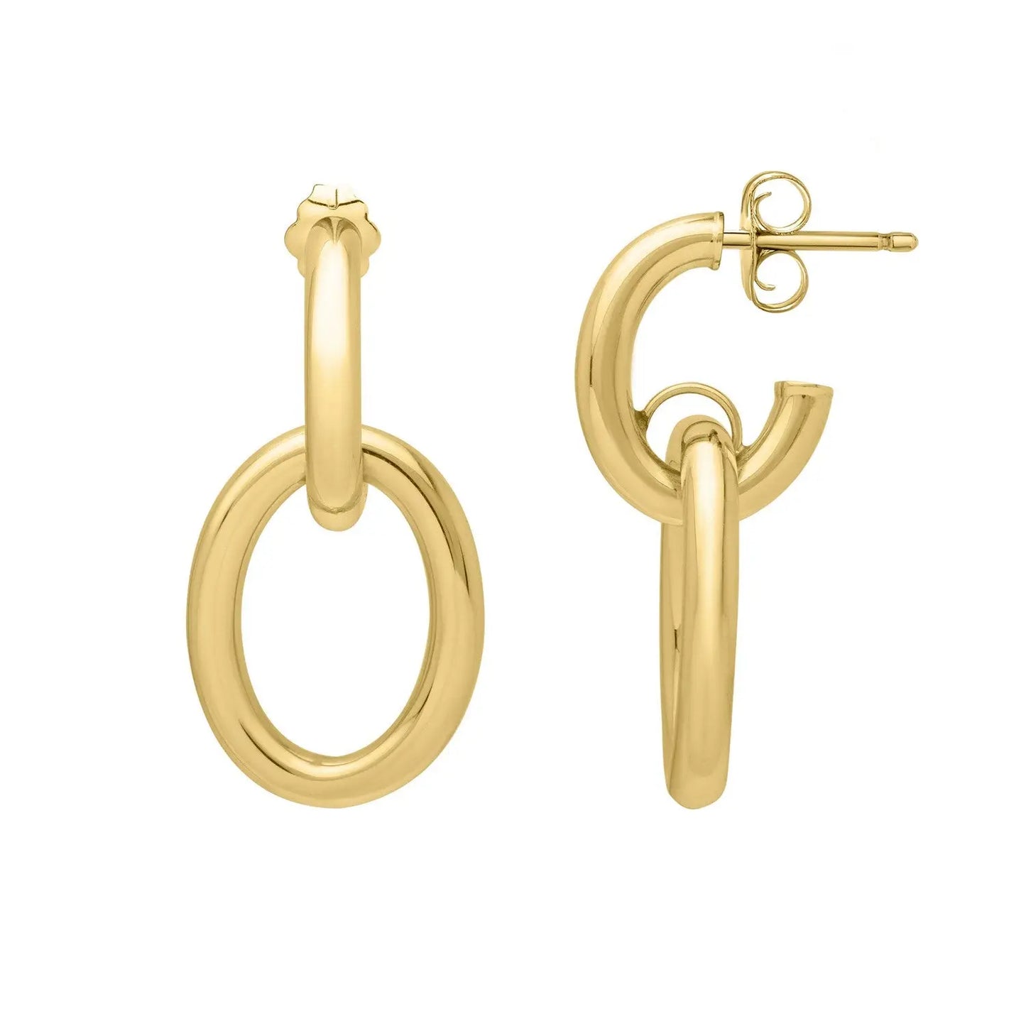 Interlocking Link Earrings in 14K Yellow Gold RCJ Earrings  CELESTIA LUXE JEWELLERS