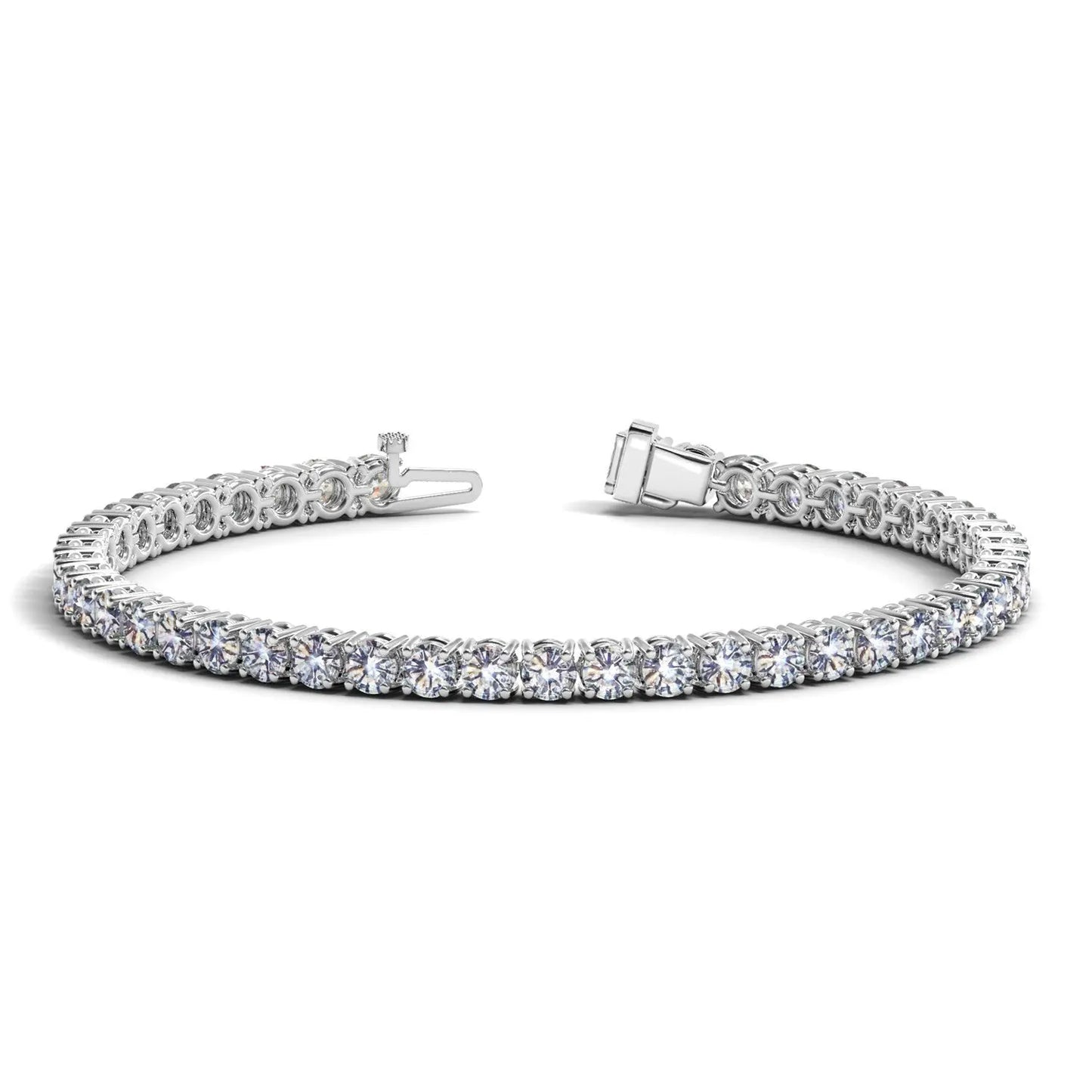 Lab Grown Round Diamond Tennis Bracelet in 14k White Gold (10 cctw F/G  VS2/SI1) RCJ Bracelets  CELESTIA LUXE JEWELLERS