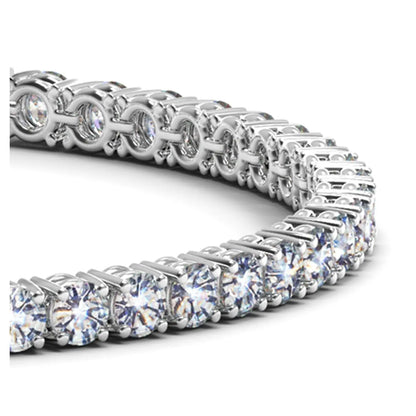 Lab Grown Round Diamond Tennis Bracelet in 14k White Gold (10 cctw F/G  VS2/SI1) RCJ Bracelets  CELESTIA LUXE JEWELLERS