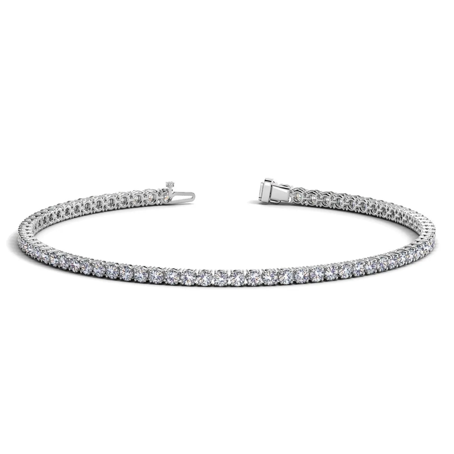 Lab Grown Round Diamond Tennis Bracelet in 14k White Gold (2 cctw F/G  VS2/SI1) RCJ Bracelets  CELESTIA LUXE JEWELLERS