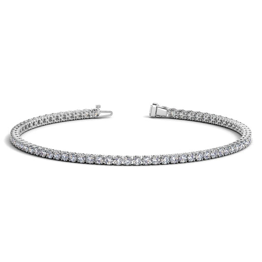 Lab Grown Round Diamond Tennis Bracelet in 14k White Gold (2 cctw F/G  VS2/SI1) RCJ Bracelets  CELESTIA LUXE JEWELLERS
