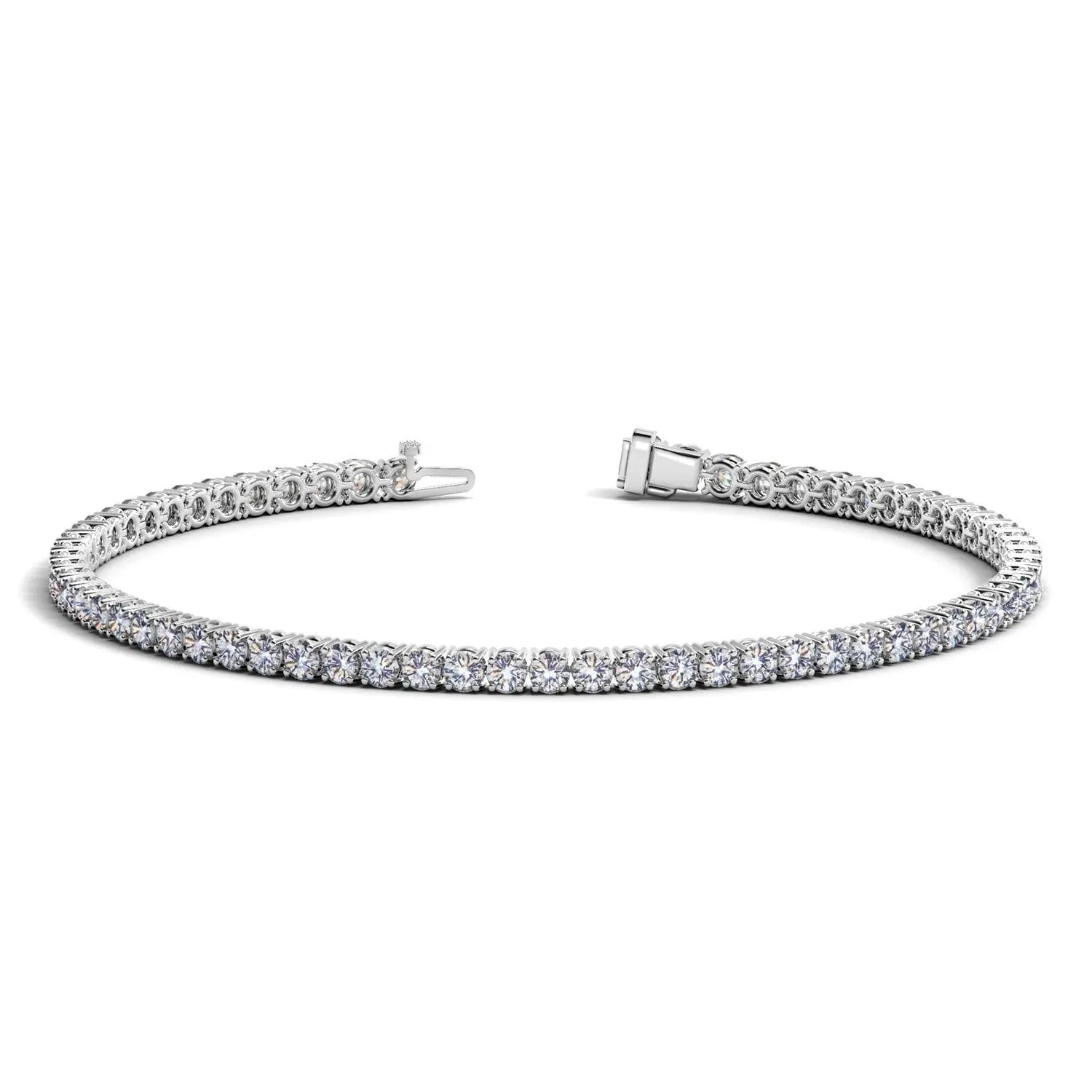 Lab Grown Round Diamond Tennis Bracelet in 14k White Gold (3 cctw F/G  VS2/SI1) RCJ Bracelets  CELESTIA LUXE JEWELLERS