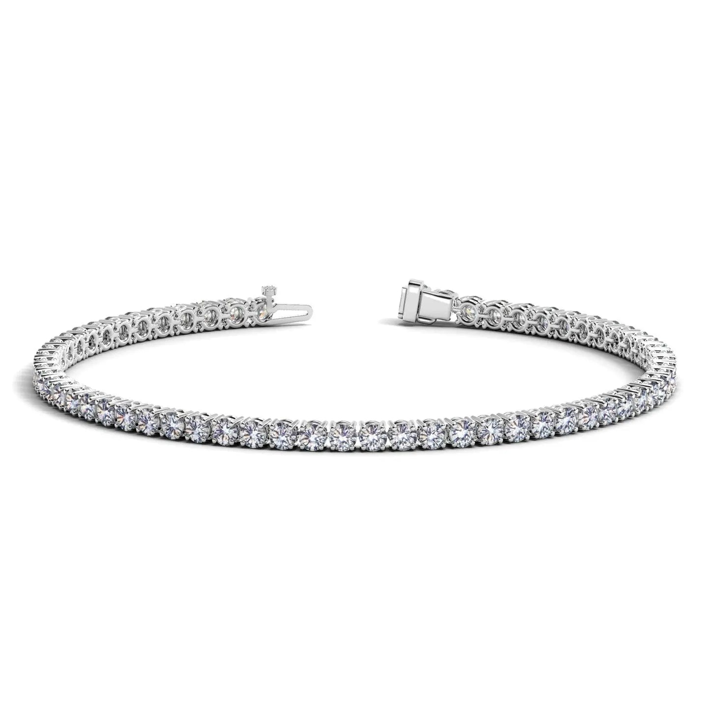 Lab Grown Round Diamond Tennis Bracelet in 14k White Gold (4 cctw F/G  VS2/SI1) RCJ Bracelets  CELESTIA LUXE JEWELLERS
