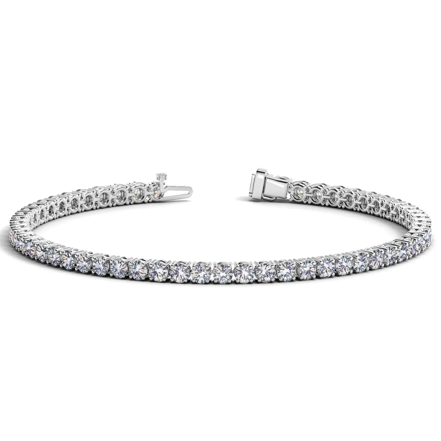 Lab Grown Round Diamond Tennis Bracelet in 14k White Gold (7 cctw F/G  VS2/SI1) RCJ Bracelets  CELESTIA LUXE JEWELLERS