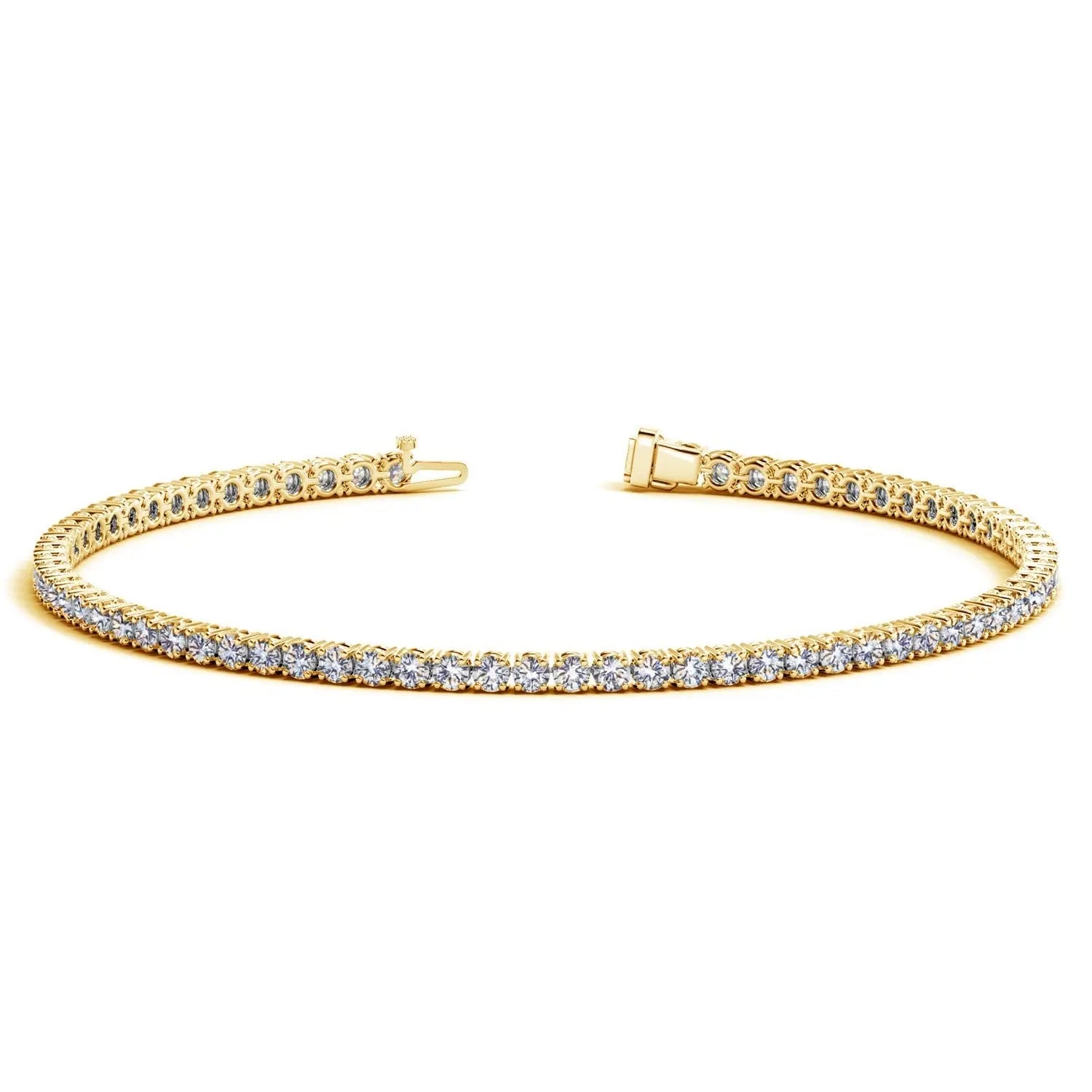 Lab Grown Round Diamond Tennis Bracelet in 14k Yellow Gold (2 cctw F/G  VS2/SI1) RCJ Bracelets  CELESTIA LUXE JEWELLERS
