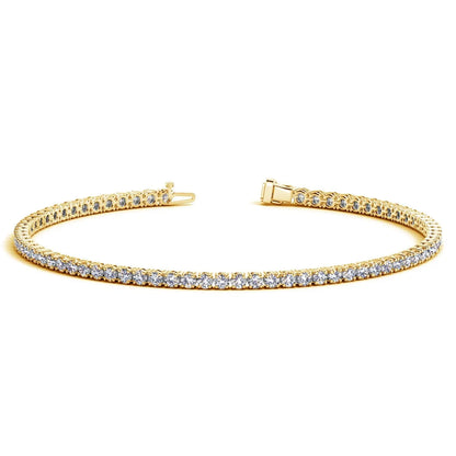 Lab Grown Round Diamond Tennis Bracelet in 14k Yellow Gold (2 cctw F/G  VS2/SI1) RCJ Bracelets  CELESTIA LUXE JEWELLERS