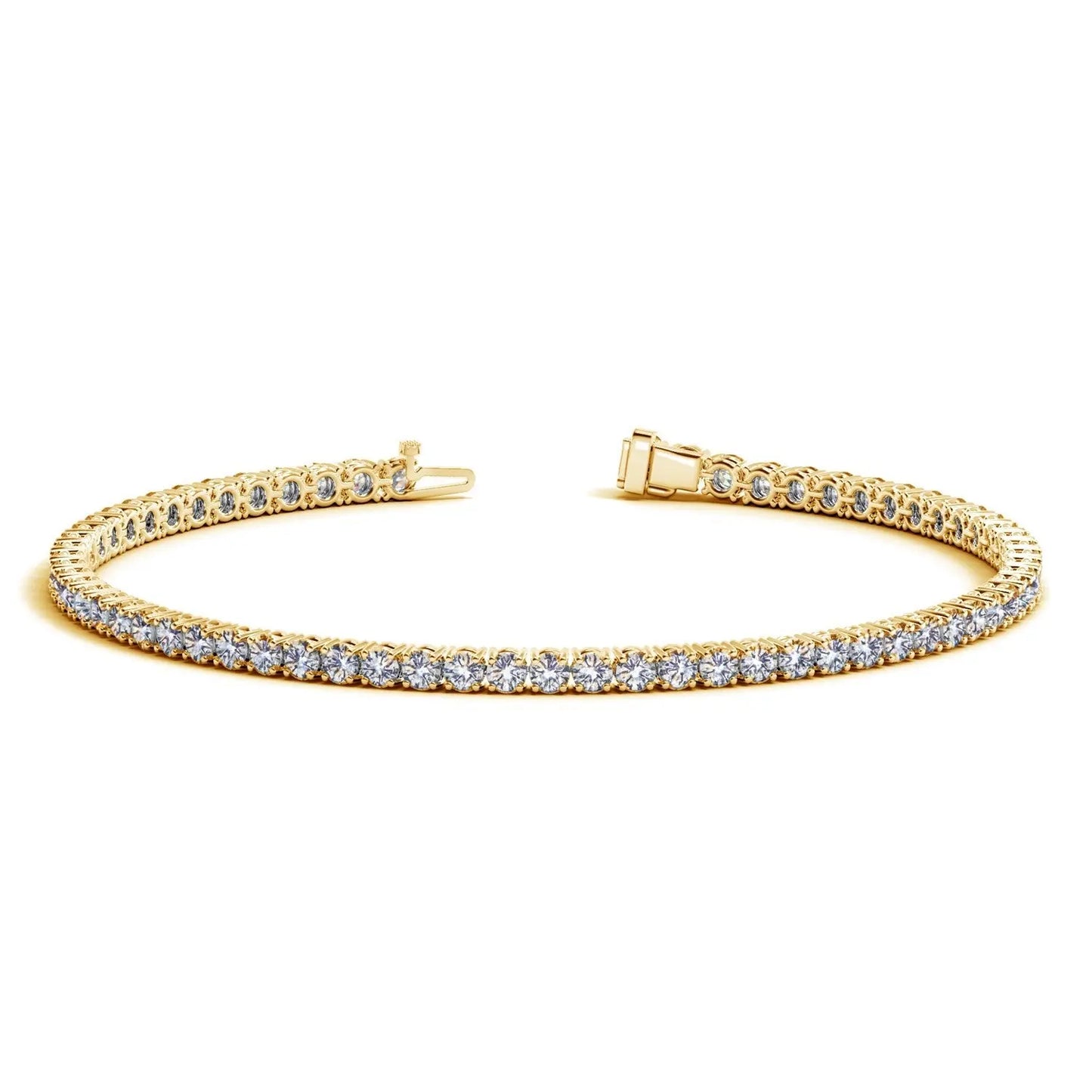 Lab Grown Round Diamond Tennis Bracelet in 14k Yellow Gold (3 cctw F/G  VS2/SI1) RCJ Bracelets  CELESTIA LUXE JEWELLERS