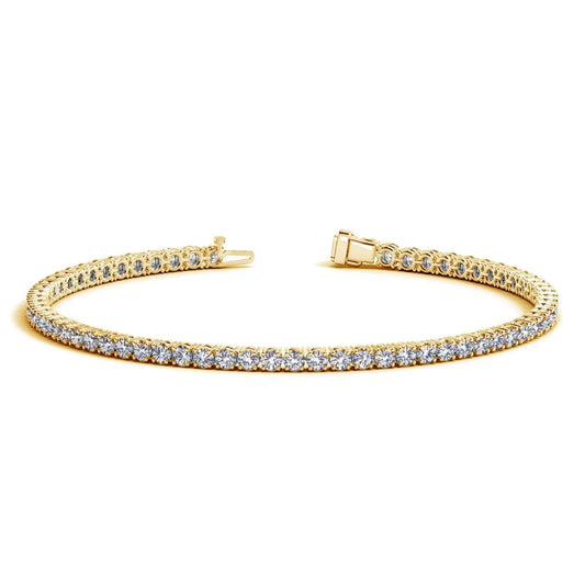 Lab Grown Round Diamond Tennis Bracelet in 14k Yellow Gold (3 cctw F/G  VS2/SI1) RCJ Bracelets  CELESTIA LUXE JEWELLERS