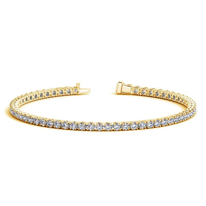 Lab Grown Round Diamond Tennis Bracelet in 14k Yellow Gold (4 cctw F/G  VS2/SI1) RCJ Bracelets  CELESTIA LUXE JEWELLERS