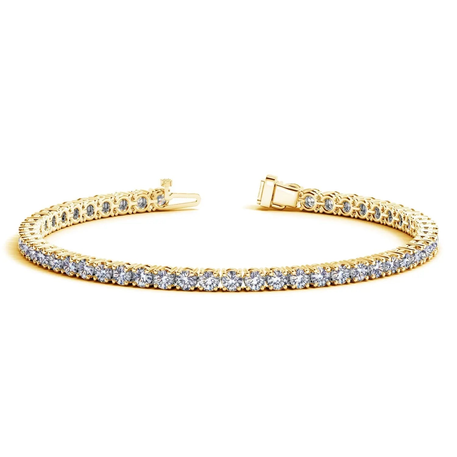 Lab Grown Round Diamond Tennis Bracelet in 14k Yellow Gold (6 cctw F/G  VS2/SI1) RCJ Bracelets  CELESTIA LUXE JEWELLERS