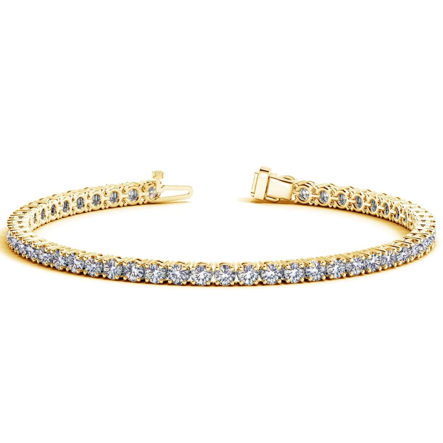 Lab Grown Round Diamond Tennis Bracelet in 14k Yellow Gold (7 cctw F/G  VS2/SI1) RCJ Bracelets  CELESTIA LUXE JEWELLERS