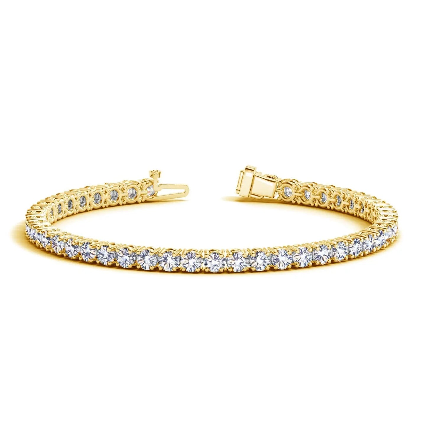 Lab Grown Round Diamond Tennis Bracelet in 14k Yellow Gold (8 cctw F/G  VS2/SI1) RCJ Bracelets  CELESTIA LUXE JEWELLERS
