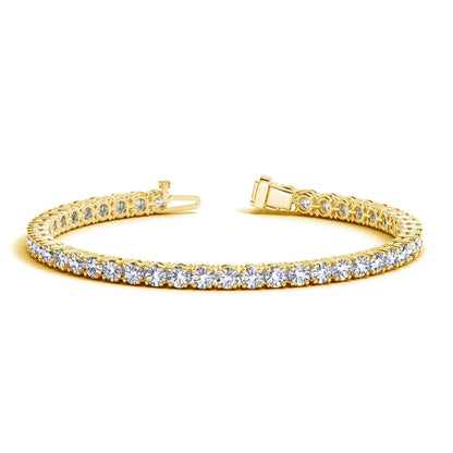 Lab Grown Round Diamond Tennis Bracelet in 14k Yellow Gold (8 cctw F/G  VS2/SI1) RCJ Bracelets  CELESTIA LUXE JEWELLERS